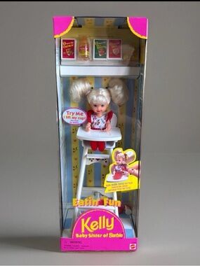 Barbie Kelly Eatin' Fun Doll with White High Chair & Pink Accents